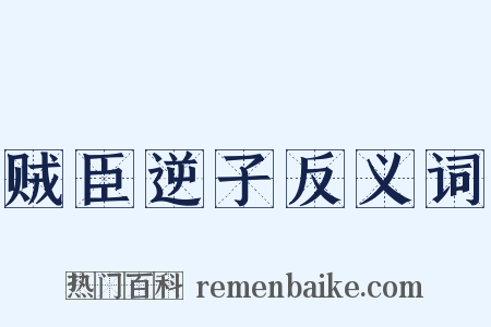 贼臣逆子反义词是什么意思的图片